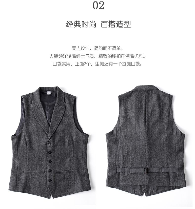 Người đàn ông trung niên và ông già phù hợp với vest vest len ​​len cũ trung niên cha mùa xuân và mùa thu vest vest - Dệt kim Vest áo vest đen