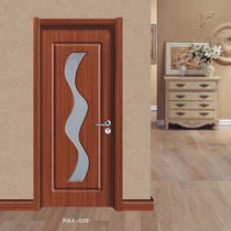 Qibang indoor bedroom door set door inlaid glass door solid wood composite paint-free door factory direct sale can open the lock hole