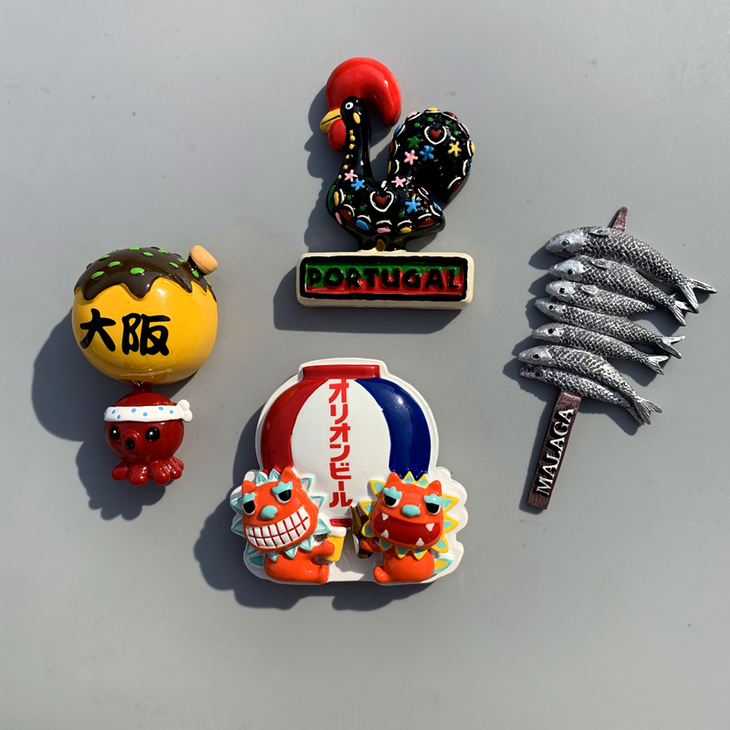 Japan Tourist Souvenirs Osaka Octopus Burning Fridge With Magnet Cartoon Creative Resin Fridge Decorative