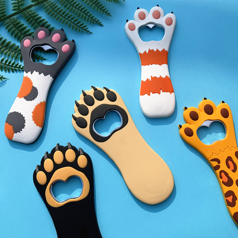 Creative Cat Paw Dog Claw Magnetic Sticker beer bottle opener Fridge Sticker Magnet Personality Creative Soft Glue Bottle Opener