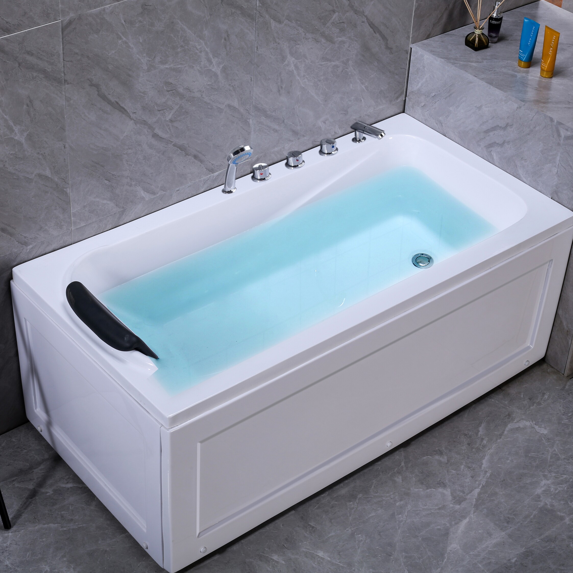 Acrylic skirt Bathtub Surf Massage Independent adult tub Home Double hotel net Red embedded in small vat