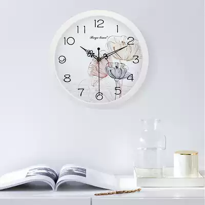 12 inch round clock Bedroom mute wall clock Creative clock Fashion simple wall clock Living room modern quartz clock