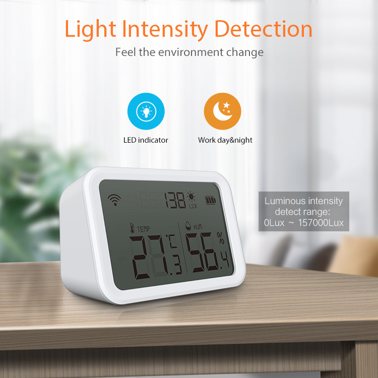 Tuya Tuya Smart Zigbee Smart Temperature, Humidity, and Illuminance Sensor Alarm Remote Control Adjustment