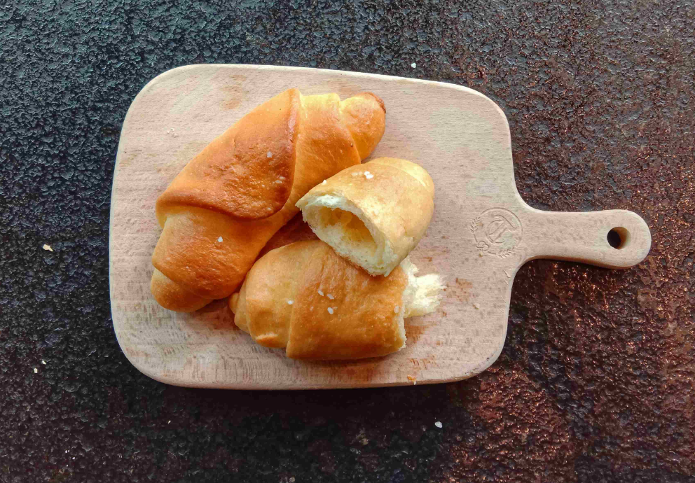 Sea salt roll Seasald soft bun2pcs pure handmade with no sugar substitute snacks full of light and light bread