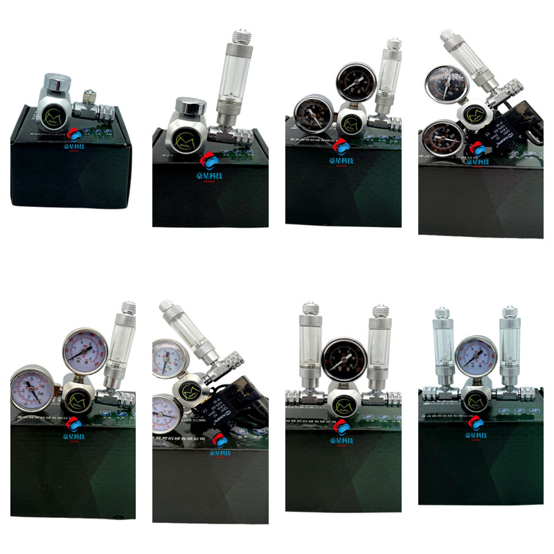 Shevan carbon dioxide steel bottle pressure meter water straw cylinder inflatable CO2 gas cylinder pressure reduction table electromagnetic pressure reducing valve double table