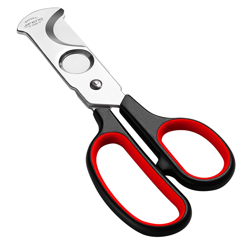 Cigar knife cigar scissors cigar scissors pure metal portable German stainless steel thickened double-edged scissors