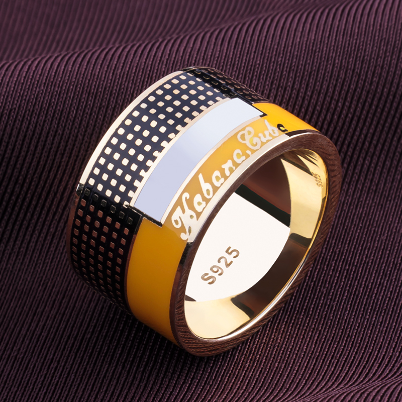 CIGARLOONG Cigar ring gold plated S925 Exquisite silver fine personality fashion creative men's ring ornaments
