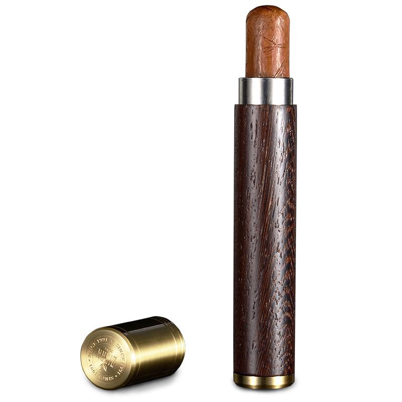 Cigar tube convenient solid wood cigar moisturizing tube stainless steel cigar tube cedar wood cigar tube GH102