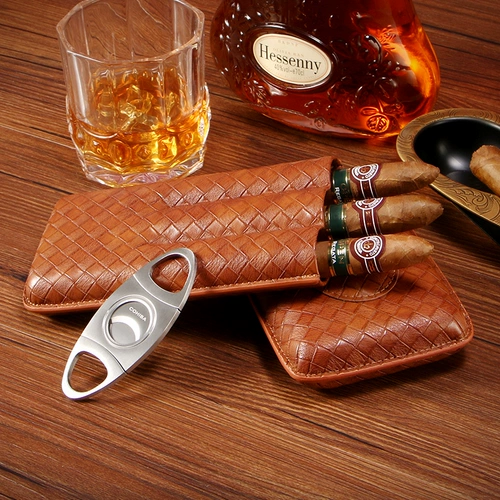 Увлажняющий портативный трехэтапный чехол для путешествий, курительные принадлежности, подарочная коробка, упаковка, из натуральной кожи