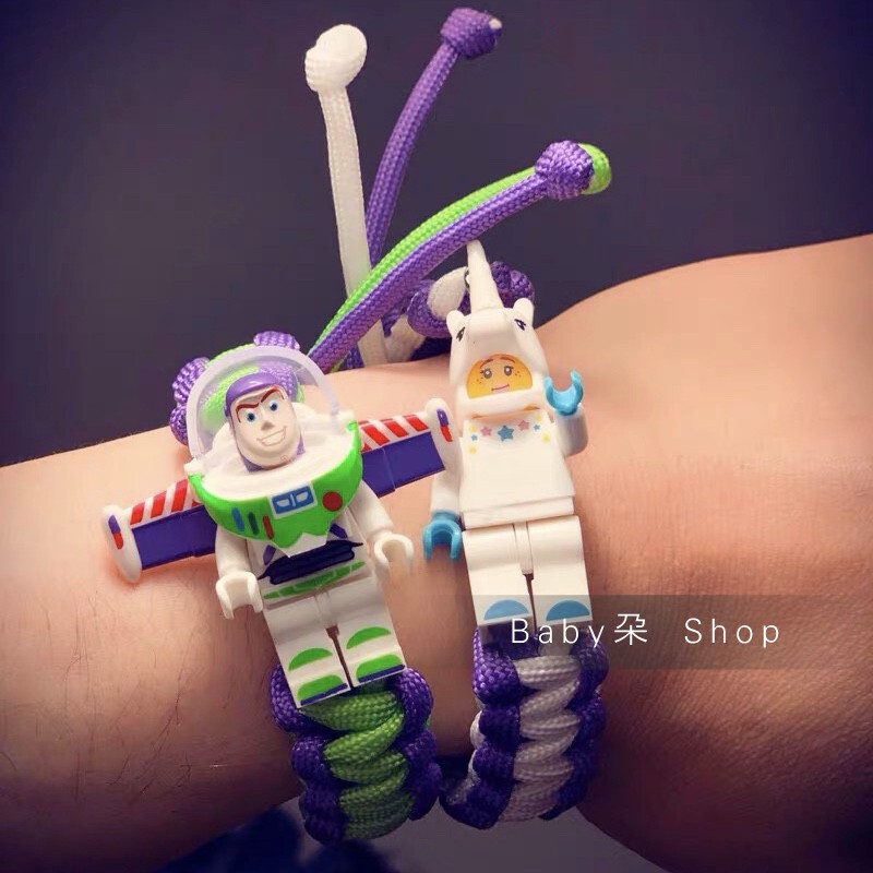 Tiktok Popular Buzz Lightyear Cartoon Woven Bracelet Lego Building Blocks Couple Adjustable Bracelet Cute Gift