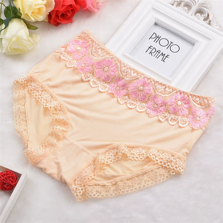 Authentic Xiaotian trẻ em 8815 sợi tre hoa thoáng khí ren tam giác eo phụ nữ đồ lót đầy đủ 10 vận chuyển quốc gia quần áo lót