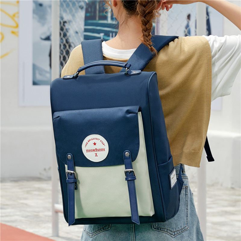 School Bag Women Han Edition Junior High School Students Large Capacity Double Shoulder Bag 2021 New Campus High Face Value Computer SHOULDER BAG