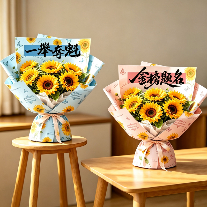 New Graduation Season Trendy Paper Bouquet for College Graduation, with Sunflower Wrapping Paper for Those Who Make It to the Top of the Class and Have a Bright Future New Graduation Season Trendy Paper Bouquet for College Graduation, with Sunflower Wrapping Paper for Those Who Make It to the Top of the Class and Have a Bright Future