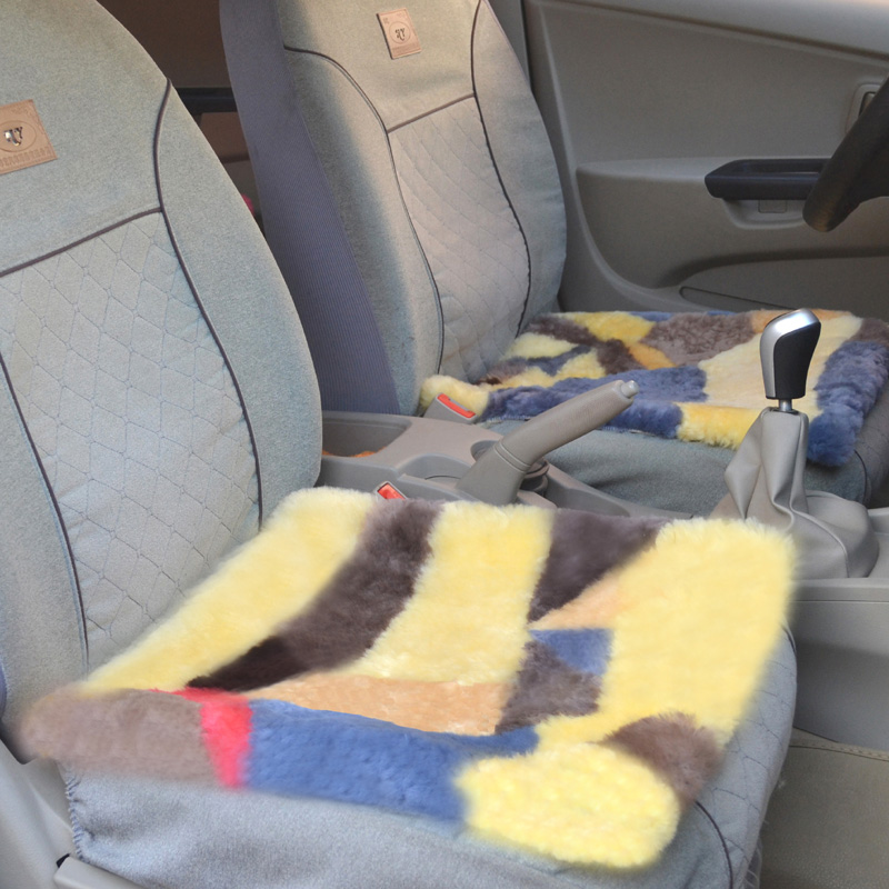 Pure wool sheen cut down parquet with short hair car cushion without dropping hair super warm and fur integrated car small cushion Three sets