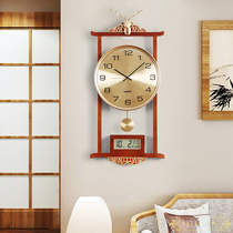 New Perpetual Calendar Quartz Clock Table Fashion Light Lavish Living Room Creativity Hanging Bell Atmosphere Household New Chinese Solid Wood Hanging Watch