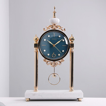 Clock Living Room Seat Clock Home Desktop High-end Art Light Extravagant American Creative Pendulum clock Eurostyle mute desk clock