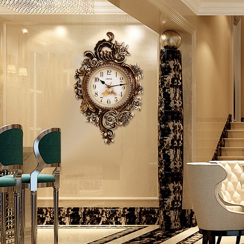 Brief Eurowatch personality hanging bell mute living room table European-style home atmosphere clock creative tide quartz clock wall clock