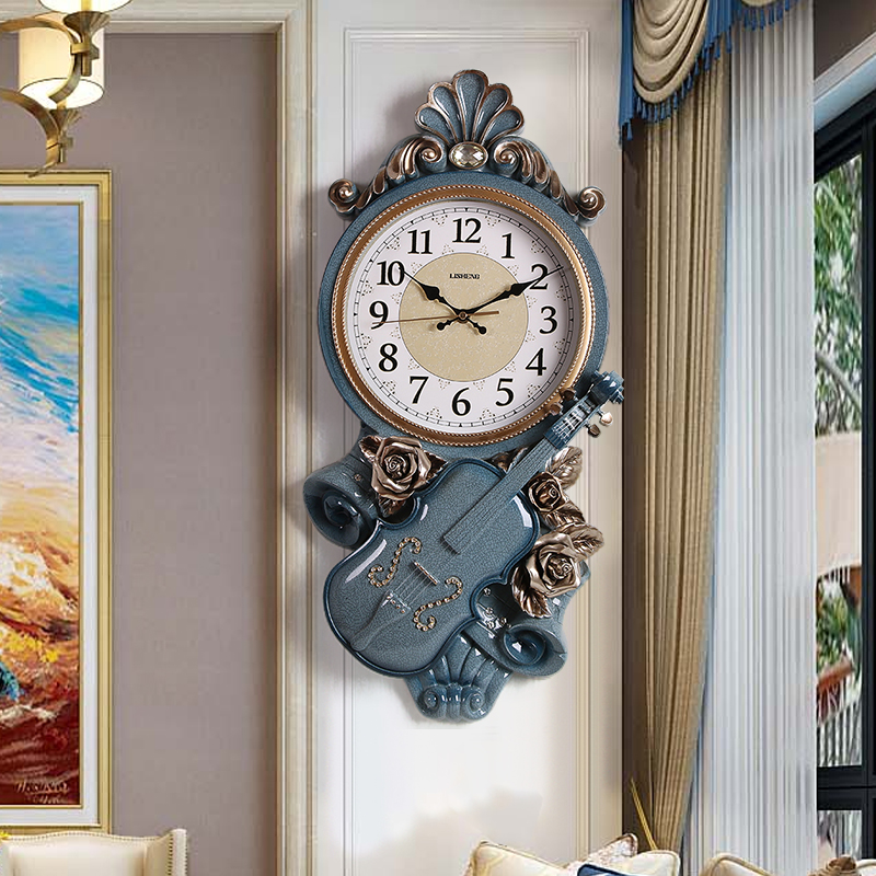 Personality Art Hanging Bell Light Lavish Style Minimalist Fashion Creative Home Living Room Decoration Clock Silent Quartz Clock Watch