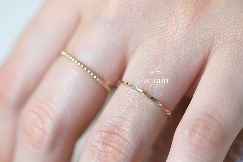 BY-JKISSLIFE Jane Life 14K Vàng Ngăn xếp đơn giản và tinh tế với vòng cắt rất tinh xảo nhẫn đẹp