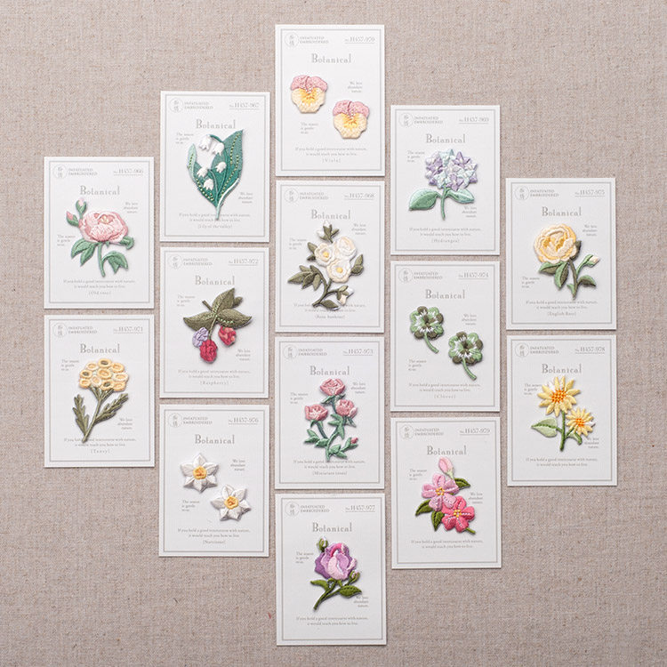 Delicate Japan Fashion Embroidered Plant Flowers Sticky Cloth clothing Decorative Breaking Hole with Hole Diy Accessories Backgum