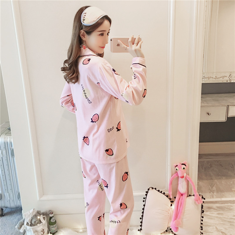 [Bảo hiểm đôi mười hai] đồ ngủ nữ mùa xuân và mùa thu và mùa đông dài tay cotton mỏng phiên bản Hàn Quốc của phụ nữ phục vụ nhà cotton phù hợp với mùa đông bộ ba lỗ đẹp mùa hè