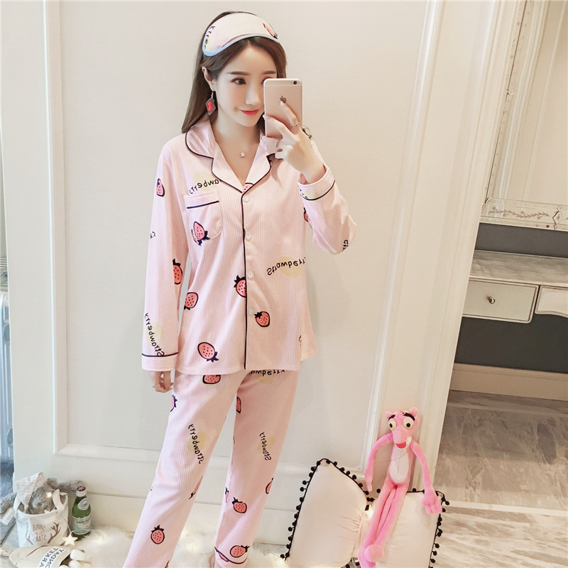 [Bảo hiểm đôi mười hai] đồ ngủ nữ mùa xuân và mùa thu và mùa đông dài tay cotton mỏng phiên bản Hàn Quốc của phụ nữ phục vụ nhà cotton phù hợp với mùa đông bộ ba lỗ đẹp mùa hè