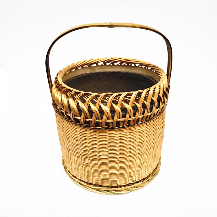 Bamboo Baking Fire Basket Warm Hand Lift Basket Rural Charcoal Grilled Fire Drying Basket Rural Charcoal Hand Roasted Fire Warm-warming Hand Basket