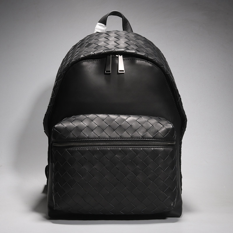 Backpack men's backpack leather woven 2021 new style travel small school bag trend casual front layer calfskin men's bag
