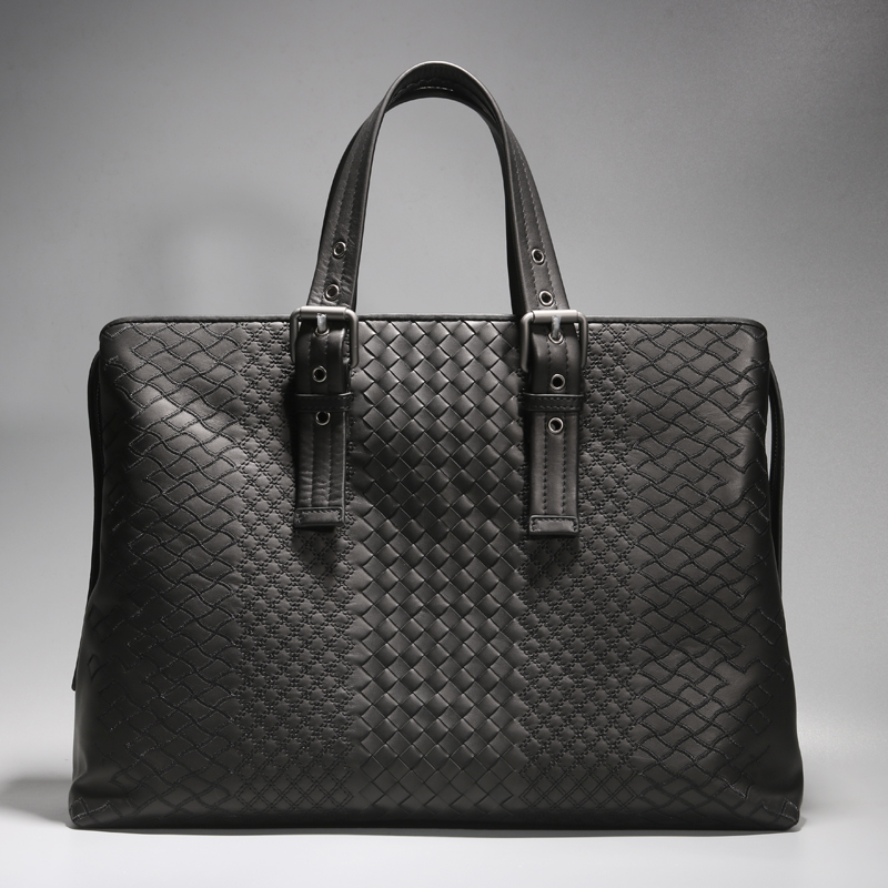2021 new special handbag male genuine leather briefcase business package soft leather woven headlayer cow leather casual men's bag