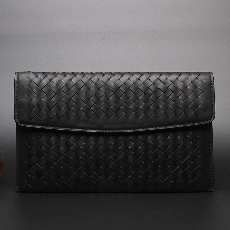 Handbag Male Dermis Woven Hand Grab Bag Fetal Bull Leather Business Casual Boomer Bag Women's Hand Grip Bag With Wrist Care Pouch