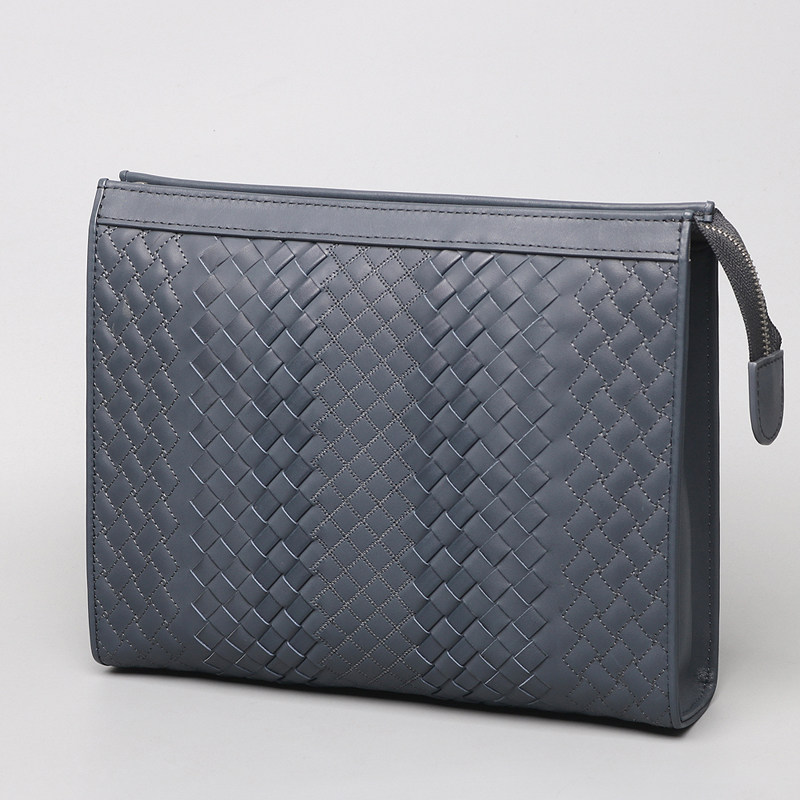 Handbag Handbag LEATHER WOVEN HANDBAG LARGE CAPACITY MAN BAG NEW LADY HAND GRIP BAG BUSINESS CASUAL TIDE CLIP BAG