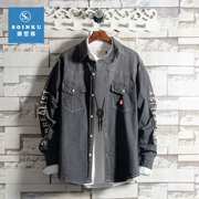 thương hiệu Soinku mỏng denim áo jacket nam triều Spring Harbor gió thủy triều ins đẹp trai áo khoác sinh viên hoang dã - Áo khoác đôi