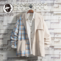 soinku2021 new autumn Plaid small blazer men Spring and Autumn ins trendy fashion jacket