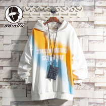 soinku2021 Spring and Autumn new trendy brand color changing hooded sweater men fashion casual student coat top