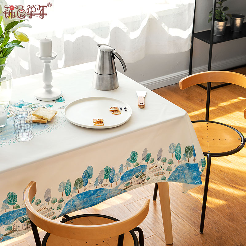 Waterproof table cloth Fabric art chair cushion set Tea table tablecloth Rectangular European pastoral fashion Nordic ins tablecloth