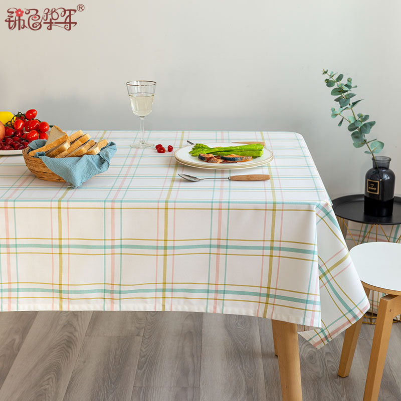 Table Cloth Art Modern Minimalist grid table Bouo-style fields Idyla Small Clear New Rectangular Living Room Tea Table Cloth
