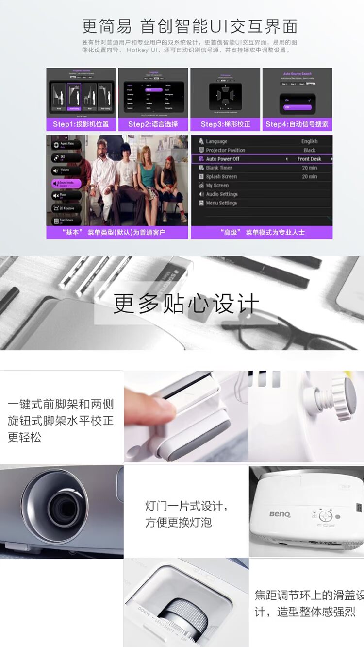 Máy chiếu BenQ BenQ W1120 Máy chiếu HD Home HD 1080P Máy chiếu chiếu 3D - Máy chiếu