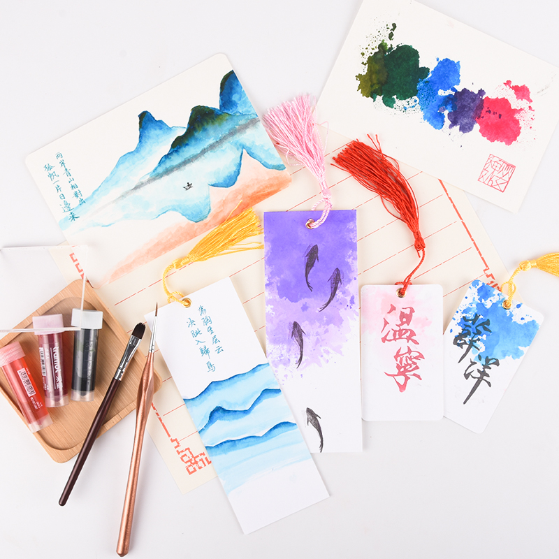 Color ink Gold powder Silver powder pen ink brush hand-colored starry sky gradient color dispensing 5ml frozen tube containing powder Non-carbon color dye card ink Ancient style color ink package Students