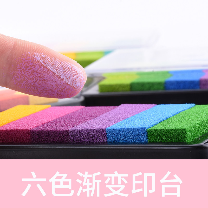 Impression of time · rubber seal rainbow water printing stand 6 color gradient rubber chapter hand - printed seal