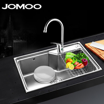 JOMOO Nine Shepherd Sink Single Sink Kitchen Wash Basin Thickened 304 Stainless Steel Wash Vegetable Pool Pool Large Single Sink Package