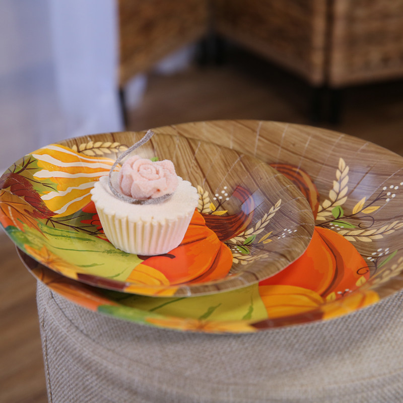 Export disposable paper plate large cardboard dish picnic party large cake disk barbecue disc disc