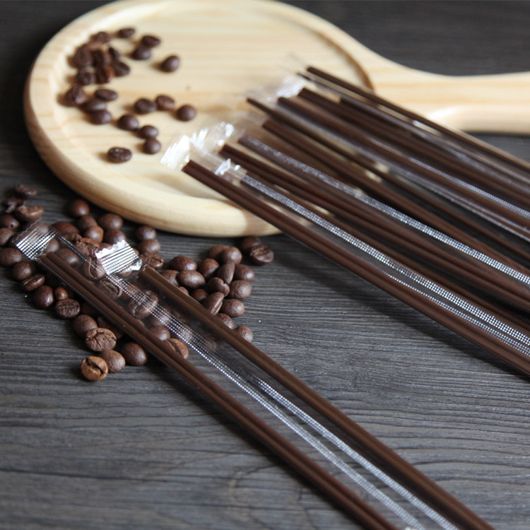 Single independent packaging disposable stirring stick disposable coffee bar creative double-hole straw 100 only bag