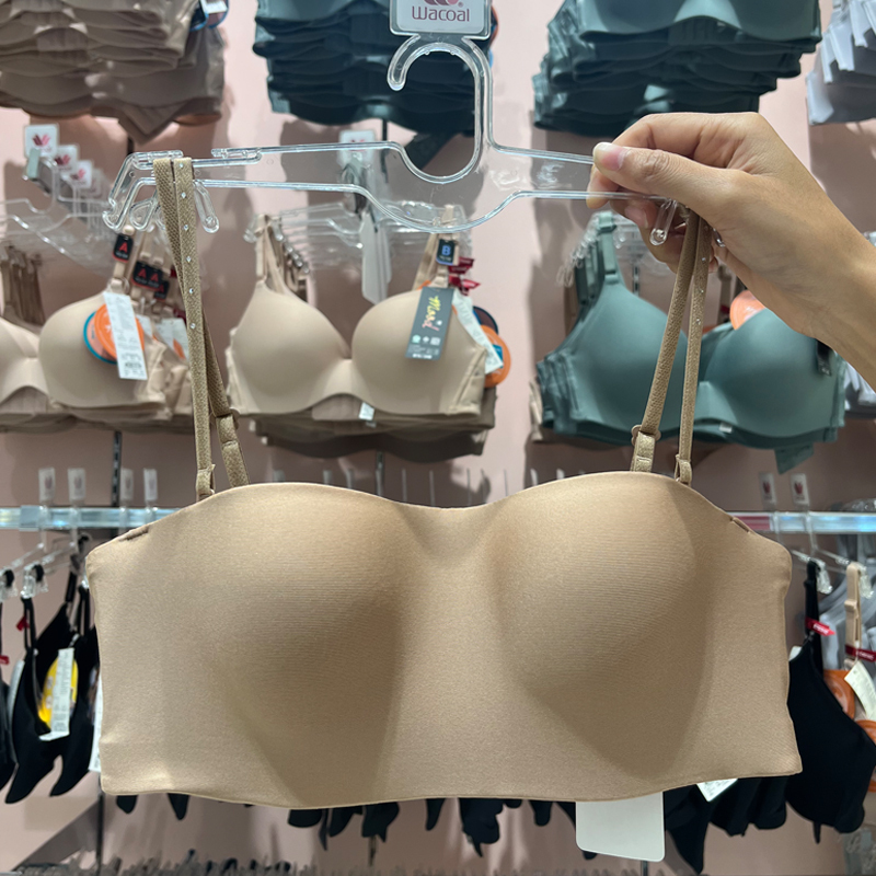 Strapless Bra for Large Busts That Makes Them Appear Smaller, Genuine Thai Wacoal Bandeau Bra, Thin Cup Bra Wb3B53