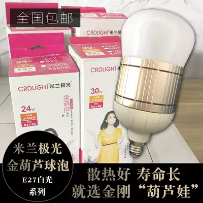 Milan Aurora LED bulb E27 screw mouth golden gourd high power home factory lighting bulb energy saving high guard handsome
