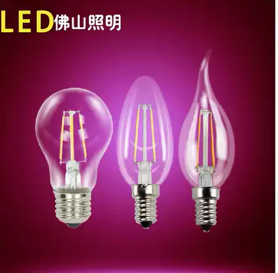 Foshan Lighting LED filament bulb Edison pointed bubble e14 small screw mouth e27 pull tail bubble retro tungsten bulb