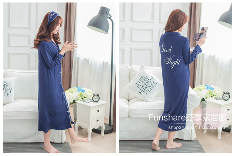 Đặc biệt hàng ngày slim home dịch vụ phương thức dài cardigan nightdress robe woman mùa xuân và mùa thu Châu Âu và Mỹ đơn giản đồ ngủ