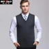 Áo len nam Berkron dày vest ấm áp áo len giản dị kinh doanh vest cổ chữ V màu kim phẳng áo vest nam thời trang Dệt kim Vest