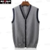 Berkron nam áo len vest vest cardigan mùa xuân và mùa thu V-Cổ thỏ thường nhung slim vest áo len áo khoác len hàn quốc Dệt kim Vest