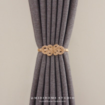  Simple modern metal alloy curtain strap Ruyi knot spring snap type punch-free curtain buckle strap cable tie