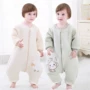 Trẻ sơ sinh jumpsuit mùa đông xuân và mùa thu cotton mỏng dày sưởi ấm phòng nam và nữ đồ ngủ trẻ em cotton ấm chống đá quần áo trẻ em giá rẻ